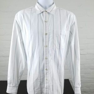 TOMMY BAHAMA Mens Long Sleeve White Striped Sz L